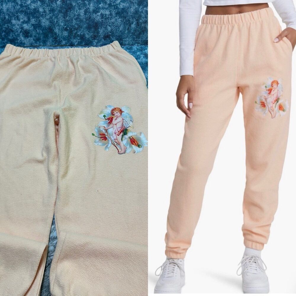 Boys Lie Peach Jogger Pants with Cherub Graphic size XXL